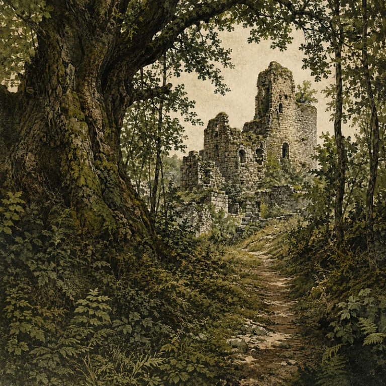 Ruines du château du Morimont à Oberlarg, dans le Sundgau au sud du Haut-Rhin.