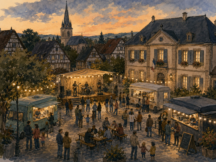 Illustration de la soirée food trucks et concert à Frœningen