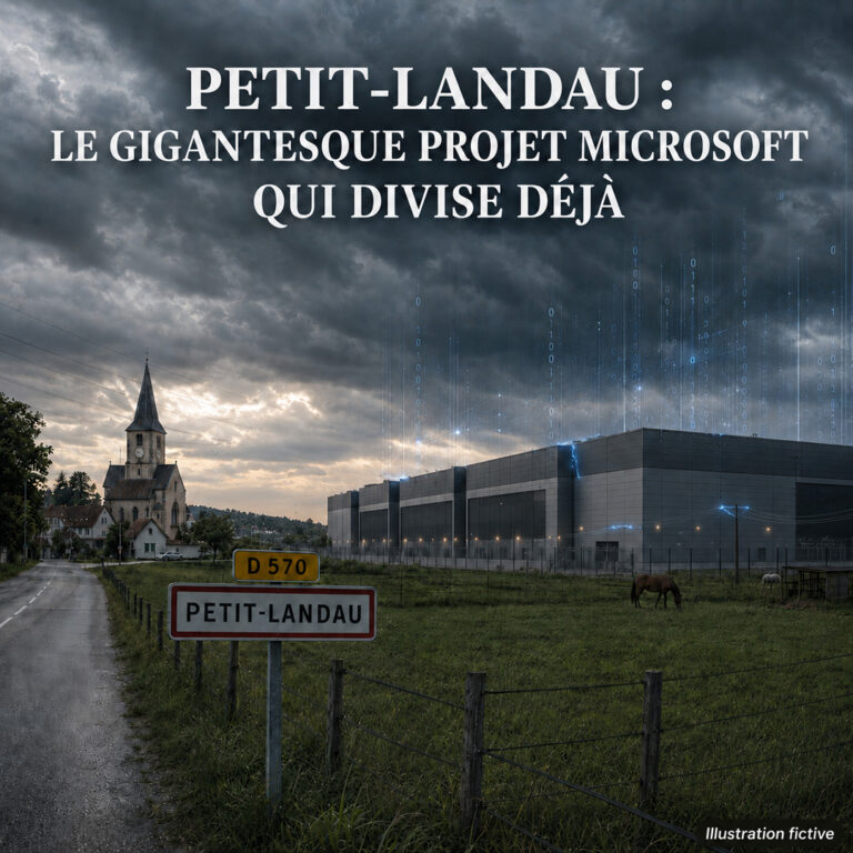Illustration fictive du projet de data center Microsoft à Petit-Landau dans le Haut-Rhin